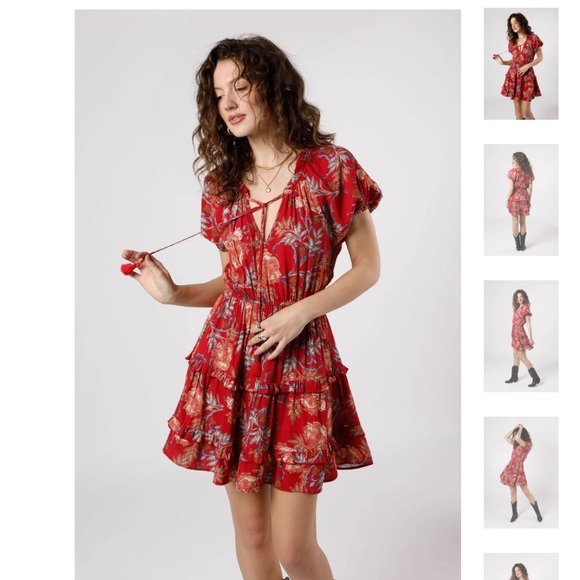 NWT Band of the Free CONNIE GARNET FLORAL MINI DRESS - Picture 2 of 9